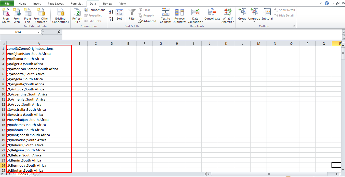 csv delimeter